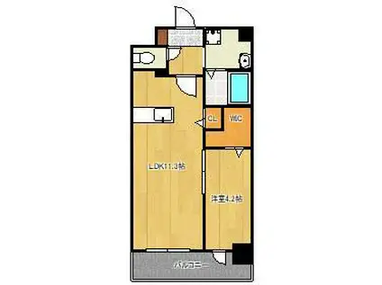 PROSPERER大手町(1LDK/4階)の間取り写真