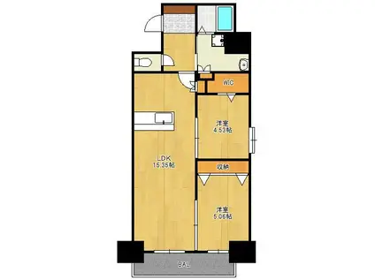 スマート大手町(2LDK/3階)の間取り写真