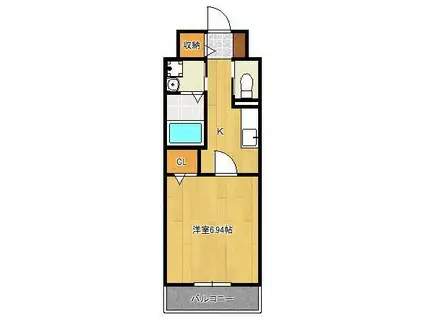 SOLUNA南小倉駅前Ⅰ(1K/7階)の間取り写真