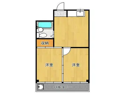 コーポ篠原(2DK/3階)の間取り写真