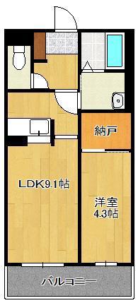 MAST中井 C棟(1LDK/3階)の間取り写真