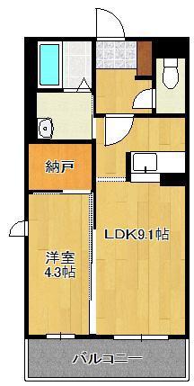 MAST中井 C棟(1LDK/3階)の間取り写真
