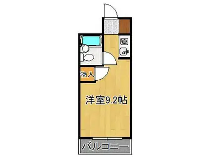 歯大前スカイマンション(ワンルーム/10階)の間取り写真