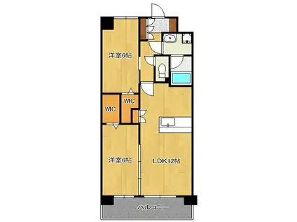 コンプレート金田(2LDK/5階)の間取り写真