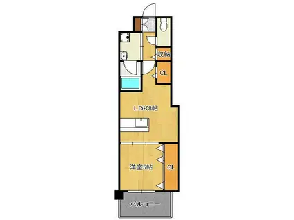 コンプレート金田(1LDK/9階)の間取り写真
