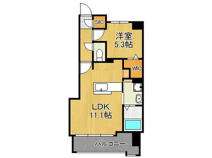 アースコートYSシティ室町(1LDK/11階)の間取り写真
