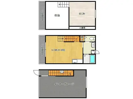 ガレッシア385(ワンルーム/1階)の間取り写真