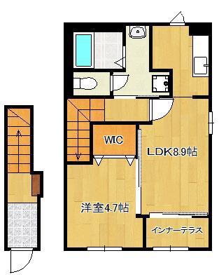 ターナリー熊谷(1LDK/2階)の間取り写真