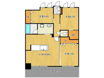 FAMILIE(3LDK/9階)の間取り写真