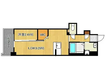 ウィングス到津の森(1LDK/6階)の間取り写真