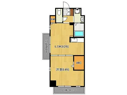 CENTER MARK IBORI(1LDK/2階)の間取り写真