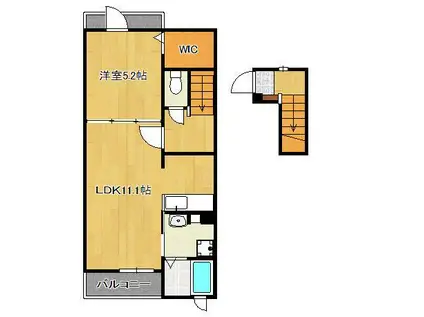 ラ・グリシーヌ(1LDK/2階)の間取り写真