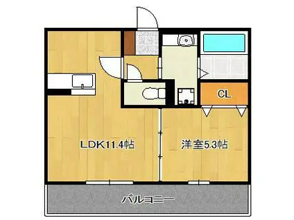 D-ROOM今町(1LDK/2階)の間取り写真