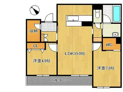 シャーメゾンシエロ(2LDK/2階)の間取り写真