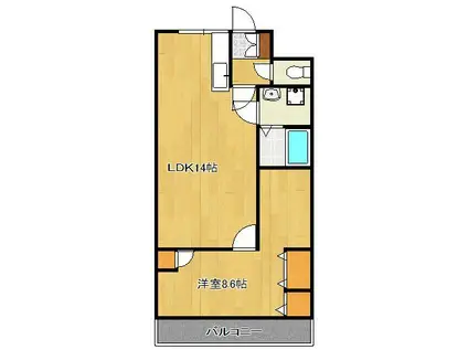 フジエホワイトローザ熊谷(1LDK/3階)の間取り写真