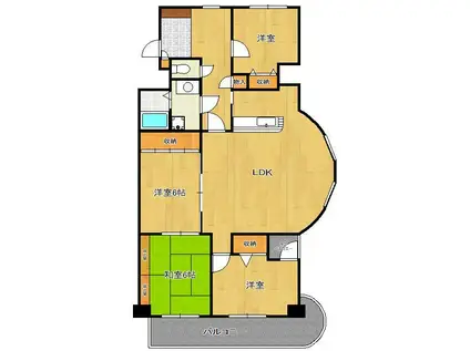 アーティックス大手町909号(4LDK/9階)の間取り写真