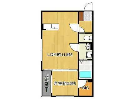 グランソレイユ篠崎(1LDK/1階)の間取り写真