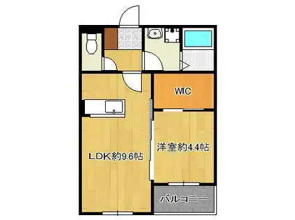 グランソレイユ篠崎(1LDK/2階)の間取り写真