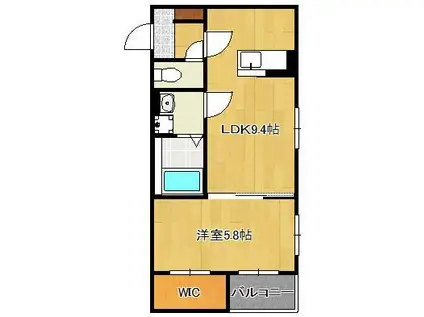 グランソレイユ篠崎(1LDK/1階)の間取り写真
