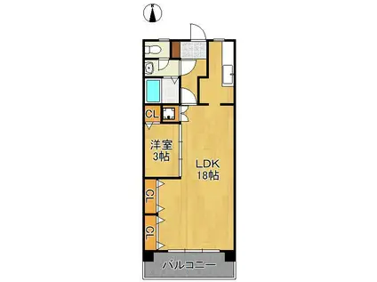 パークタウン大手町1号棟 604号(1LDK/6階)の間取り写真