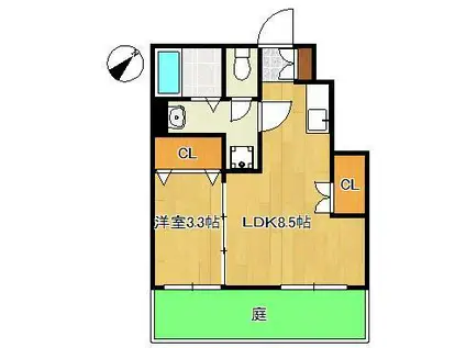 コンフォートプレイス小倉(1LDK/1階)の間取り写真