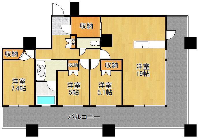 JONAITOWER(3LDK/9階)の間取り写真