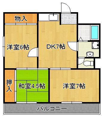 金沢ビル(3DK/3階)の間取り写真