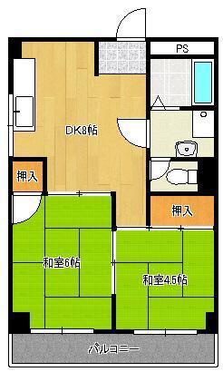 金沢ビル(2DK/3階)の間取り写真