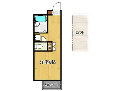 ニューシルバーレジデンス通谷(1K/2階)の間取り写真