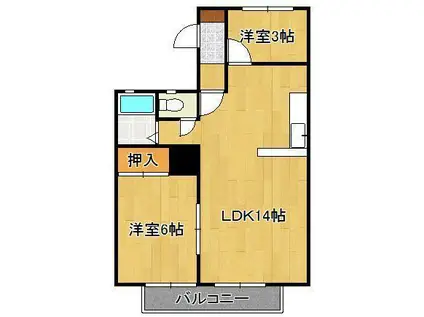 シティハウスれんげじ(2LDK/1階)の間取り写真