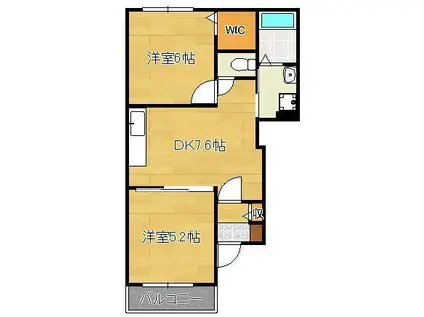 コスモガーデン(2DK/1階)の間取り写真