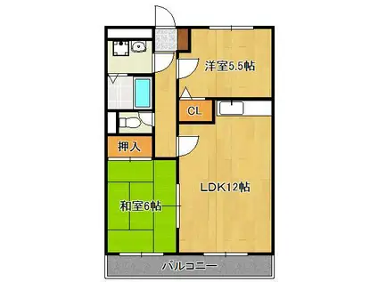 ロワイヤルT・N(2LDK/2階)の間取り写真