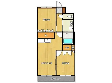 こもれび(2LDK/2階)の間取り写真