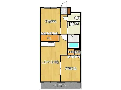 こもれび(2LDK/2階)の間取り写真