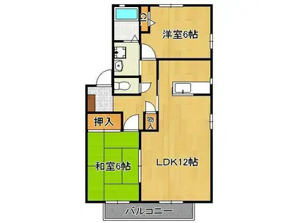 アージュ・トキワ (2LDK/2階)の間取り写真