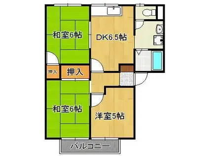 グリーンコーポはぶ(3DK/2階)の間取り写真