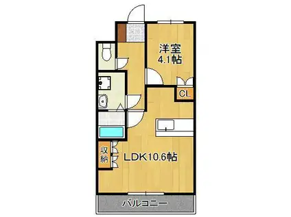 ルミナス・ヨシダ A・B(1LDK/1階)の間取り写真