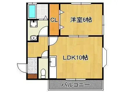 コーポ大谷8(1LDK/2階)の間取り写真