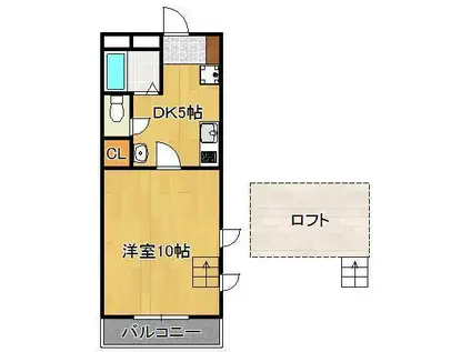 グランドール海老津駅前(1DK/1階)の間取り写真