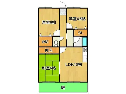 メゾンオオギ(3LDK/1階)の間取り写真
