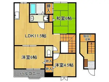 メゾンボーC(3LDK/2階)の間取り写真
