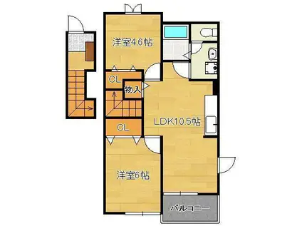 ベルメゾン(2LDK/2階)の間取り写真