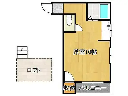 シティベール海老津A(ワンルーム/1階)の間取り写真