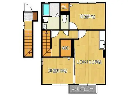 メゾンVIEW(2LDK/2階)の間取り写真