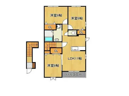 エテルノフェリーチェⅠ(3LDK/2階)の間取り写真