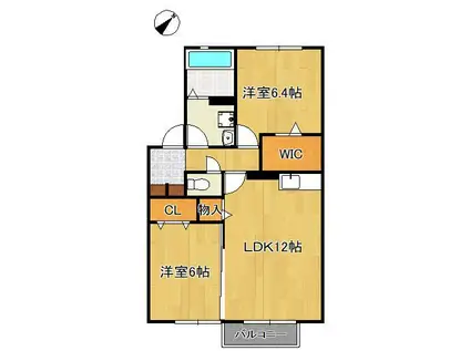 ボヌール コートB棟(2LDK/2階)の間取り写真