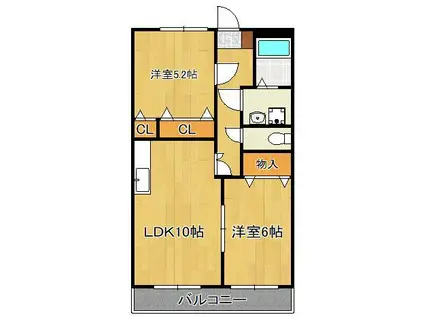 メゾン・フルール(2LDK/3階)の間取り写真