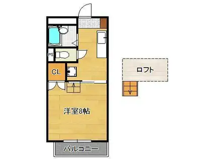 メゾンボーA(1K/1階)の間取り写真