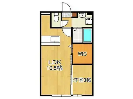 ステラコート壱番館A棟(1LDK/1階)の間取り写真