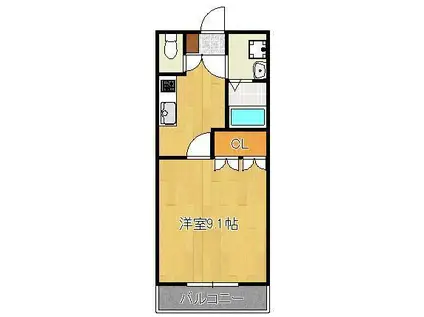 メゾン・ド・ロータス(1K/1階)の間取り写真